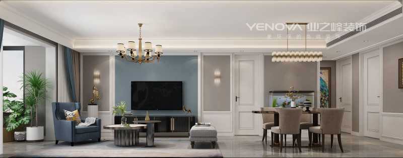 唐山玖中堂132平米美式装修风格效果案例|业之峰装饰