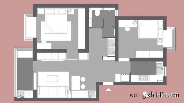 80㎡两室旧房翻新，时尚黑白灰 旧房翻新 第6张 80㎡两室旧房翻新，时尚黑白灰 旧房翻新 粉刷匠第6张