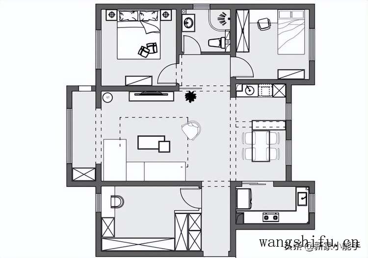 90平紧凑型三房，花心思设计，全屋极简舒适又漂亮，分享一下 旧房翻新 第2张 90平紧凑型三房，花心思设计，全屋极简舒适又漂亮，分享一下 旧房翻新 粉刷匠第2张