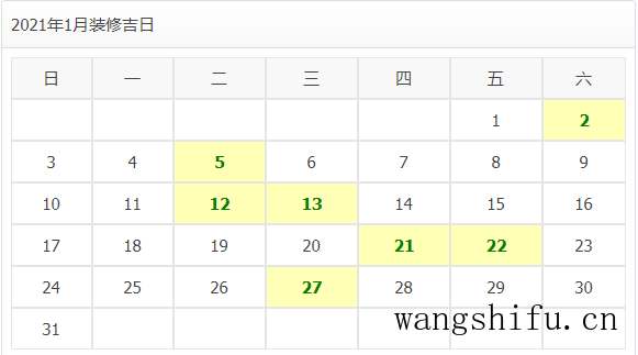 2021年装修开工吉日 旧房翻新 第3张 2021年装修开工吉日 旧房翻新 粉刷匠第3张