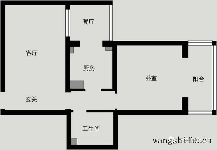70㎡一室旧房改造，一人独居的蓝色潮流 旧房翻新 第3张 70㎡一室旧房改造，一人独居的蓝色潮流 旧房翻新 粉刷匠第3张