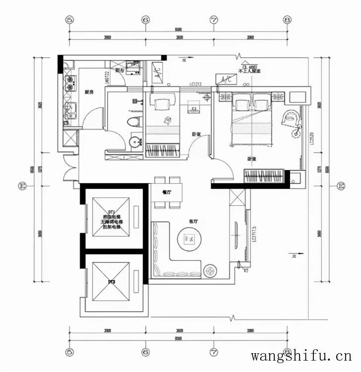 65㎡黑白灰配原木色，华丽有格调，开阔又时尚（黑白灰搭配原木色）